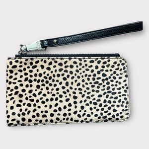 Aimee Kestenberg Calf Hair Cheetah Leopard Print Leather Wristlet Wallet